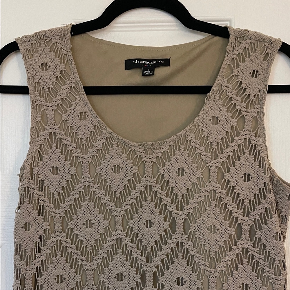 Sharagano Sz 6 Lace Patterned Maxi Dress - Picture 5 of 10